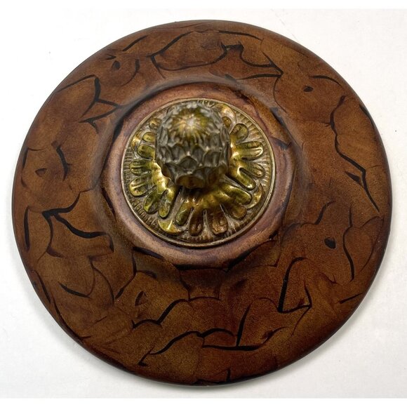 JOHN RICHARD 21"x17" Caramel & Bronzetone Ornate Lidded Pedestal URN Home Decor - Picture 5 of 8